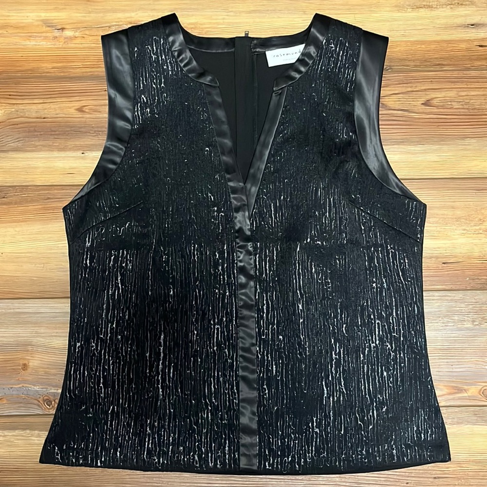 Rosemunde Black on Black Satin Trim Tank